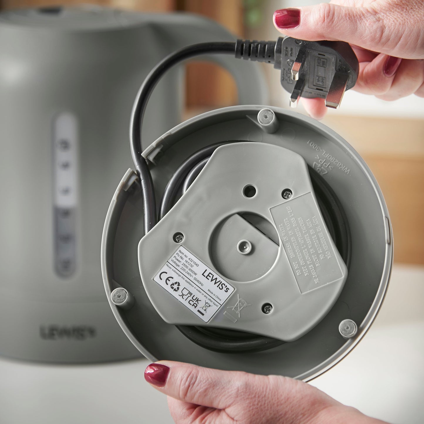 Lewis's Manhattan Jug Kettle 1.7L 3KW - Grey