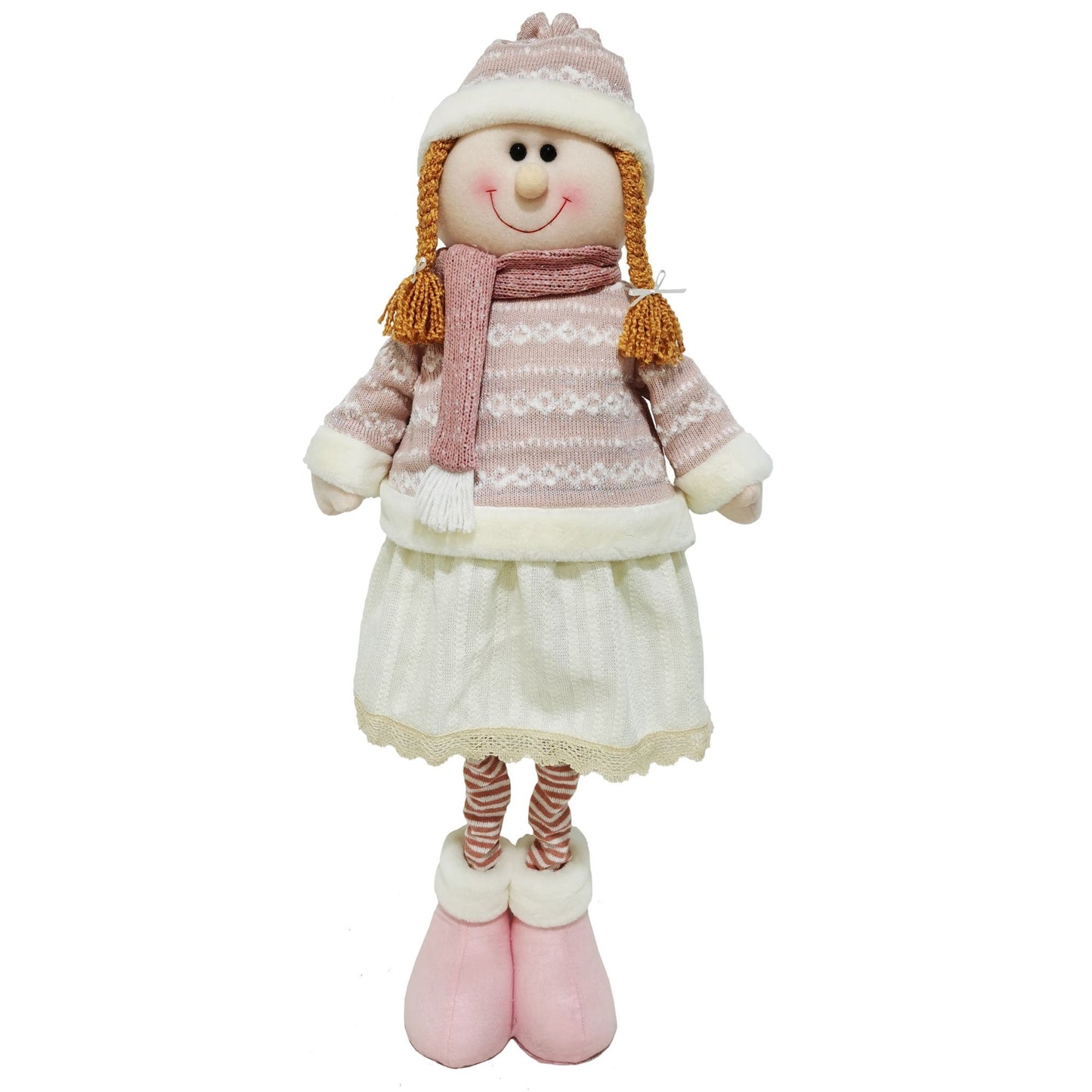 Christmas Sparkle Belle Standing Extendable 90cm in Pink and Cream
