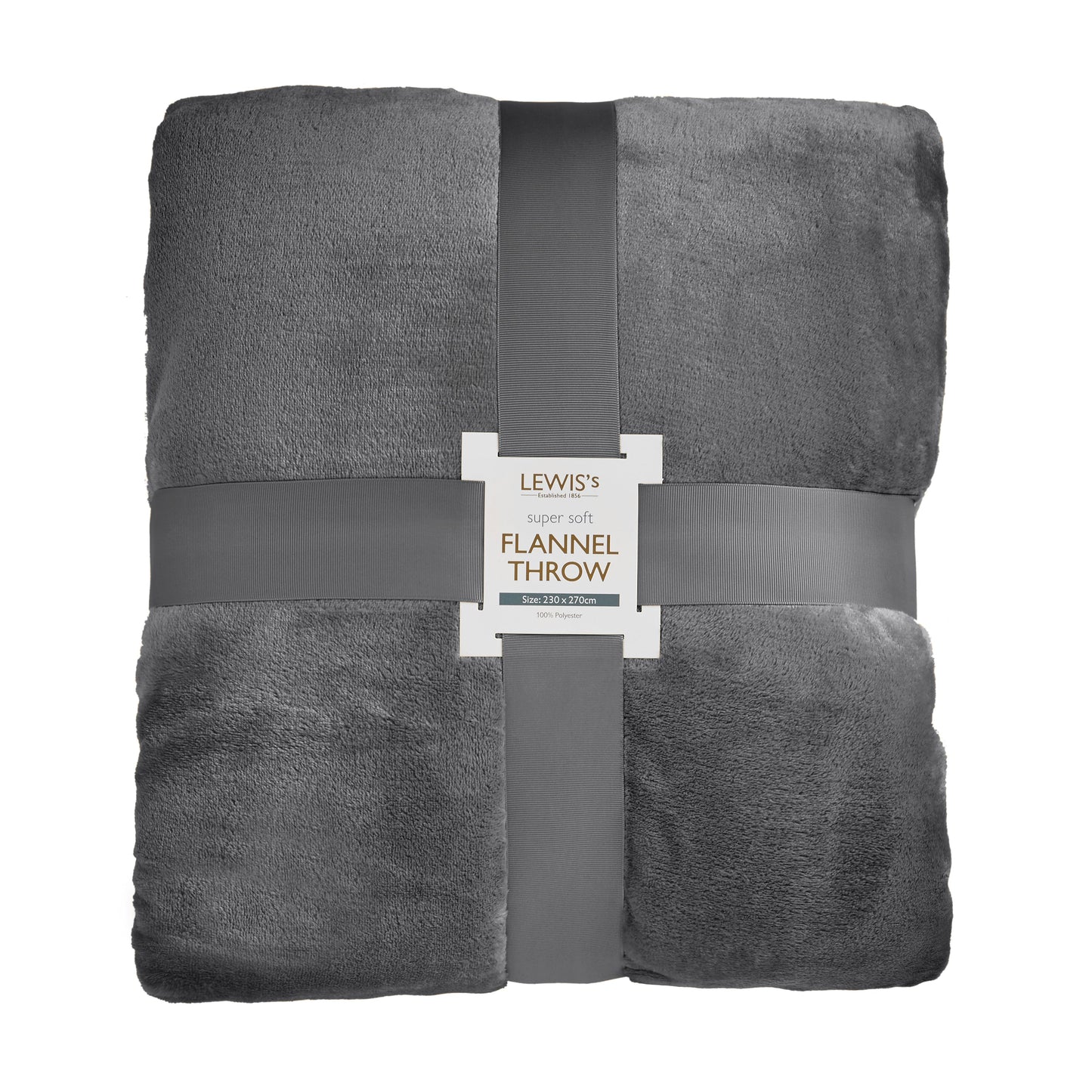Super Soft Flannel Throw - Charcoal