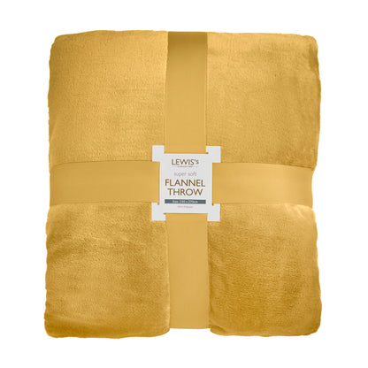 Super Soft Flannel Throw - Mustard