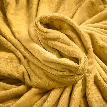 Super Soft Flannel Throw - Mustard