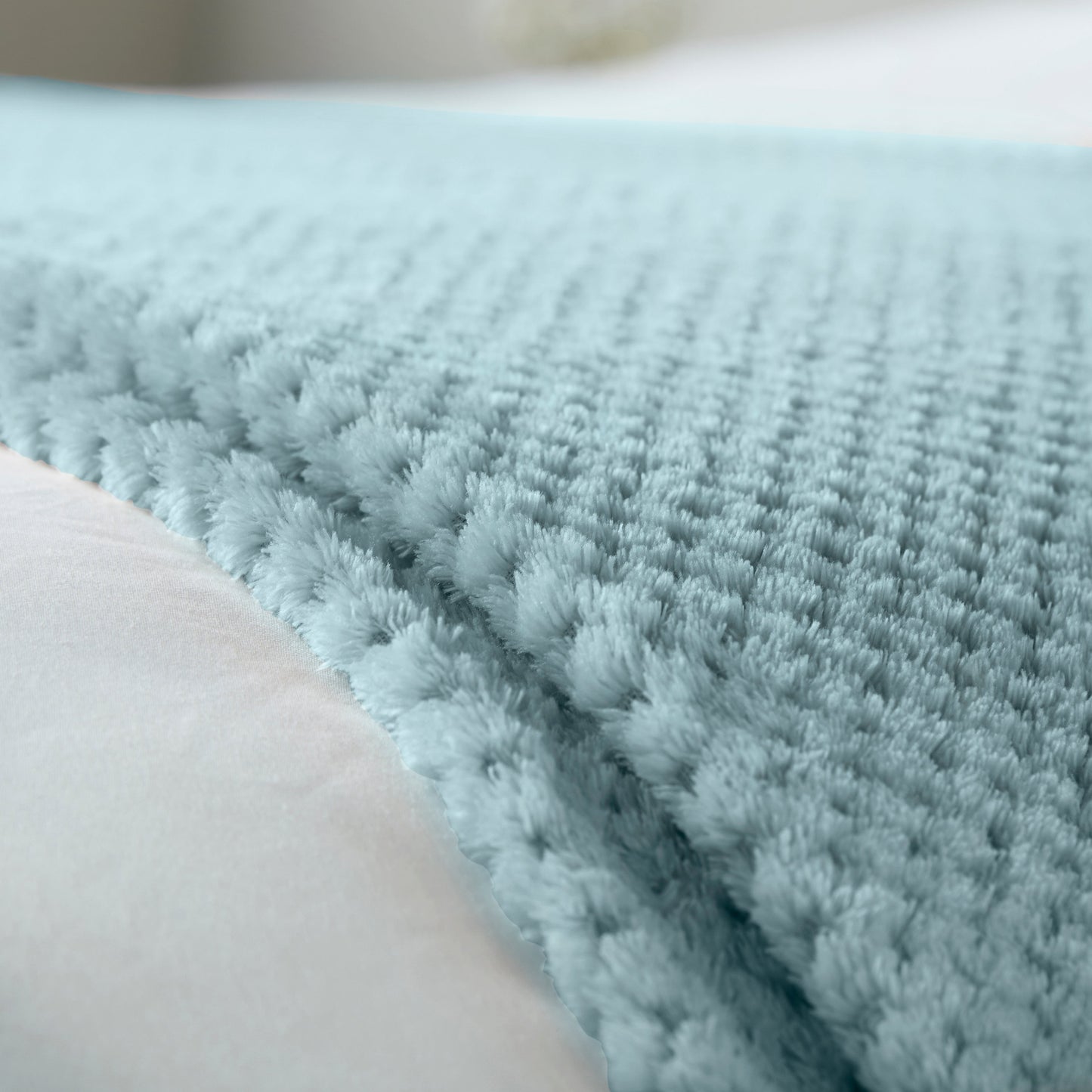 Super Soft Waffle Throw - Duck Egg