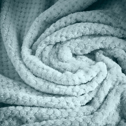 Super Soft Waffle Throw - Duck Egg