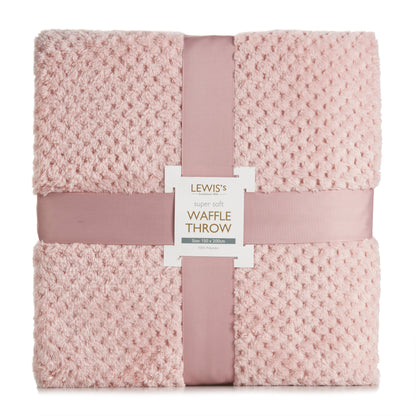 Super Soft Waffle Throw - Blush