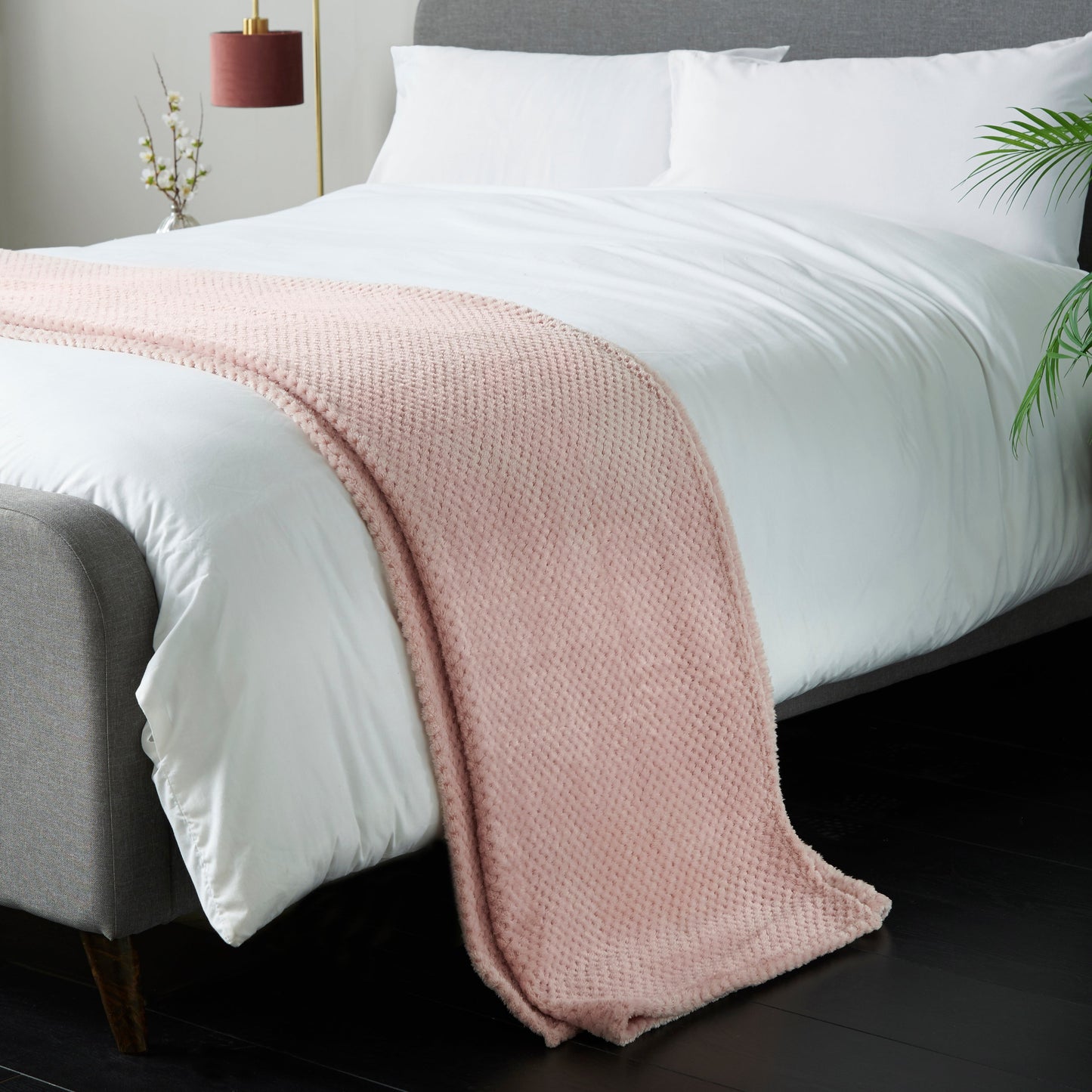 Super Soft Waffle Throw - Blush