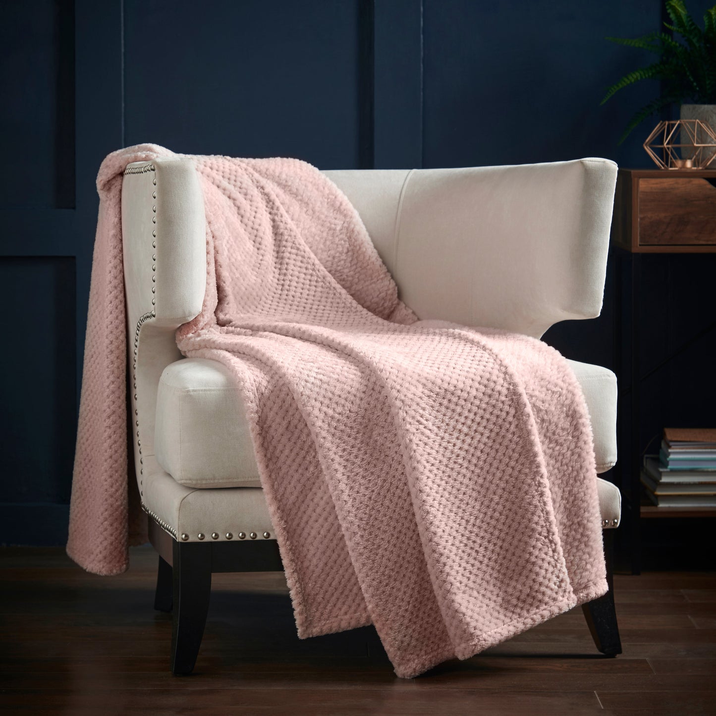 Super Soft Waffle Throw - Blush