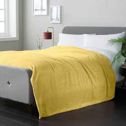 Super Soft Waffle Throw - Ochre