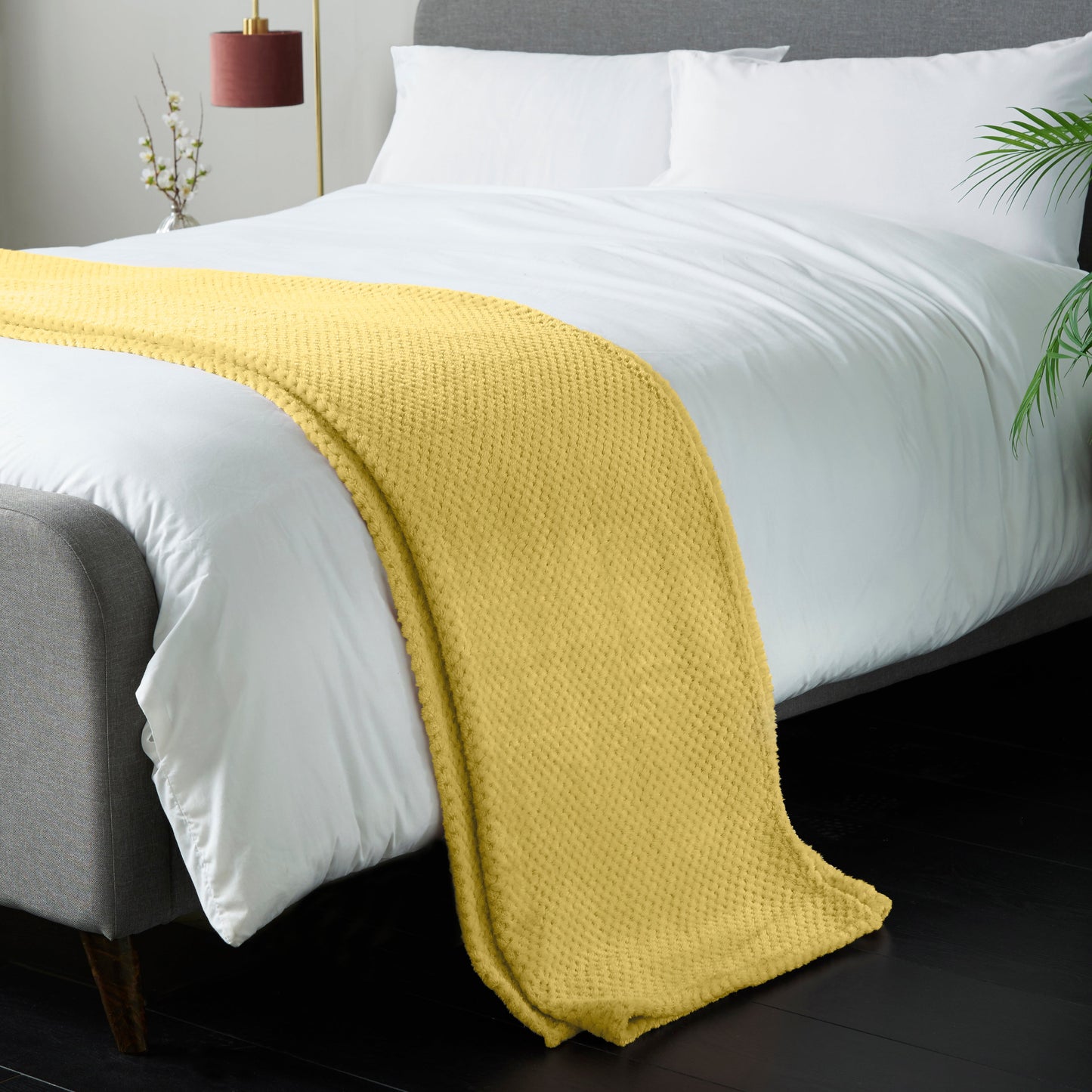 Super Soft Waffle Throw - Ochre