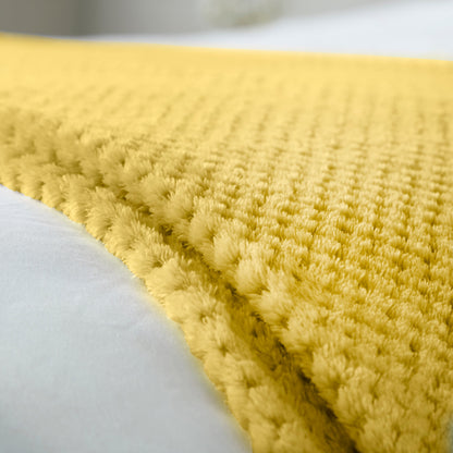 Super Soft Waffle Throw - Ochre