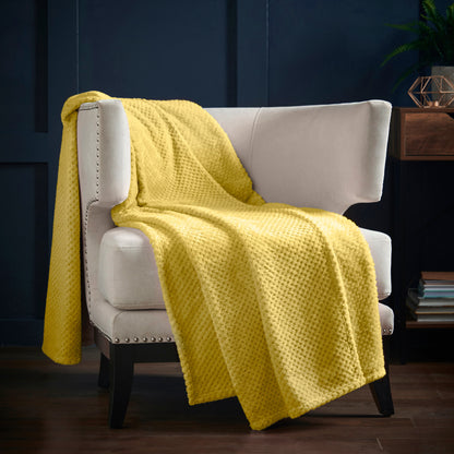 Super Soft Waffle Throw - Ochre