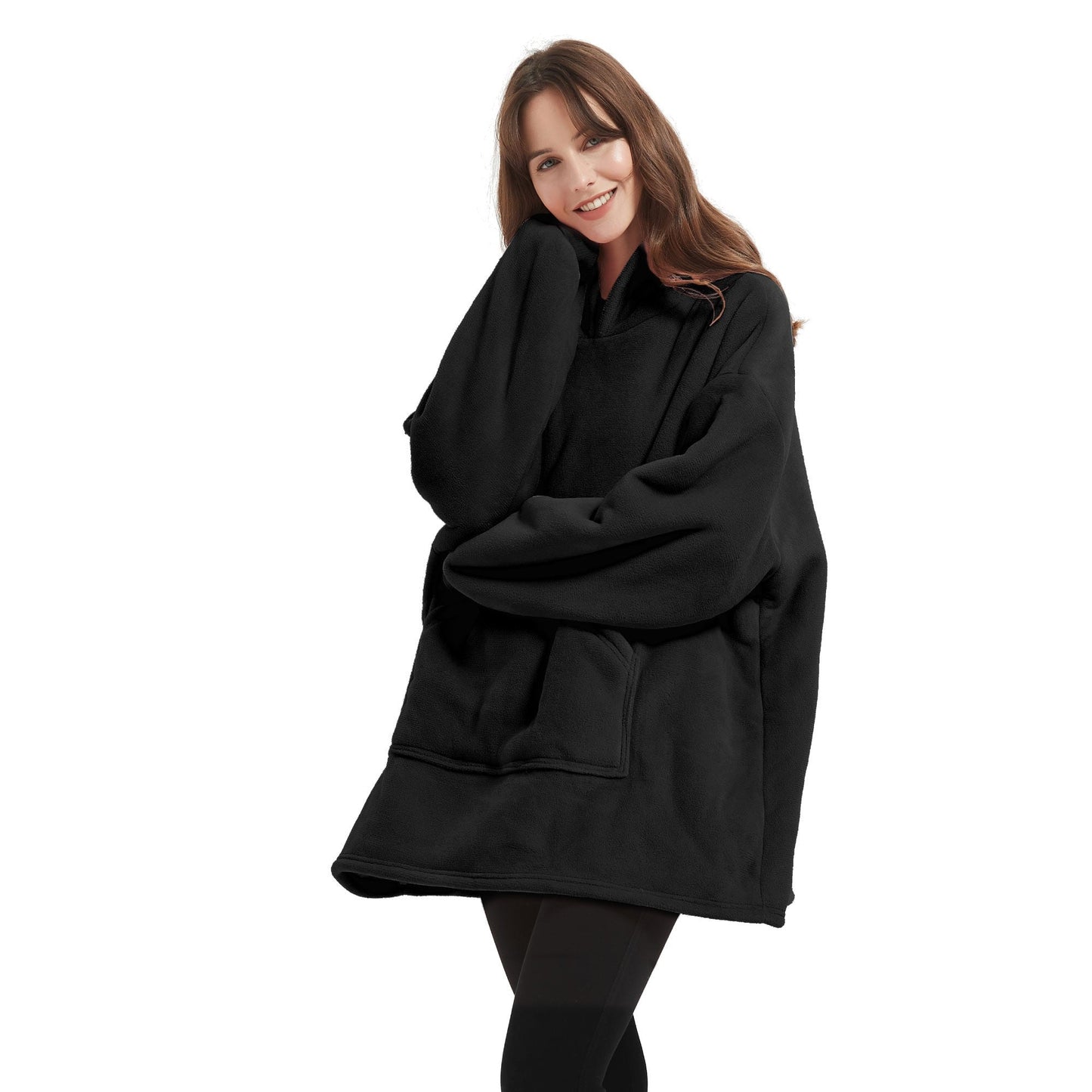 Sherpa Fleece Lined Hooded Throw