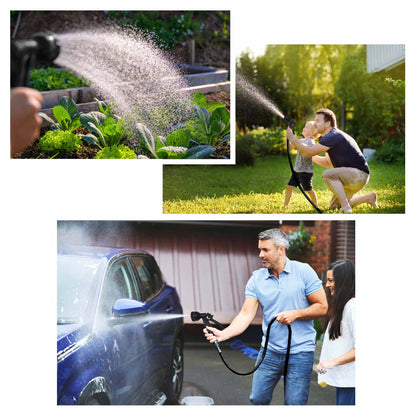 Silver & Stone Garden Expanding Hose 15m with Spray Gun and Fittings