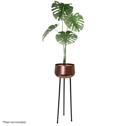 Palma Indoor Metal Planter Pot On Legs - Bronze