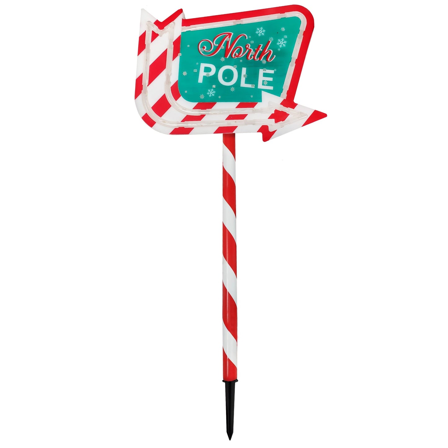 Christmas Sparkle Outdoor North Pole Light Up Sign Garden Stake