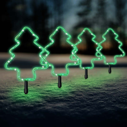 Christmas Sparkle Outdoor Stakes Christmas Tree - 4 Pack Mains Powered