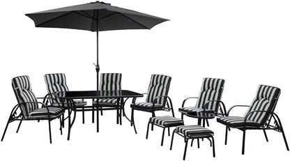 Silver & Stone Windsor Outdoor Furniture Set - 11 Piece Set