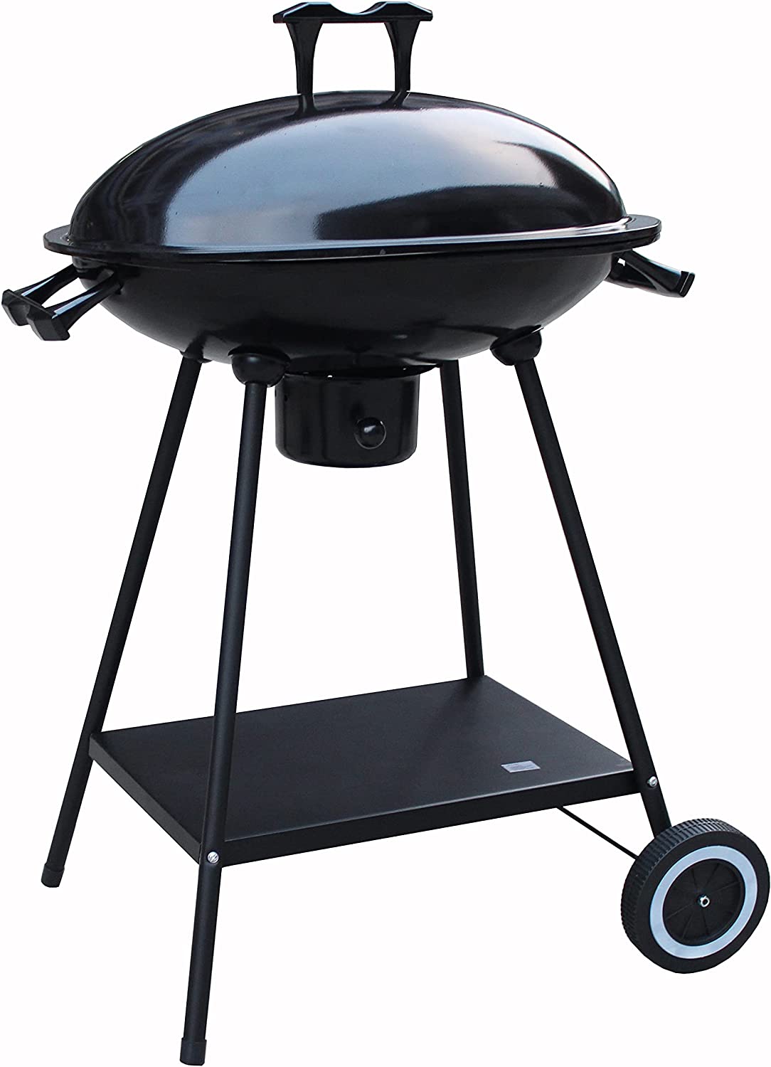 Silver & Stone Oval Kettle Charcoal BBQ - Black