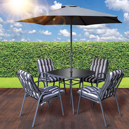 Windsor Premium Padded Garden Furniture Set - 6 Piece Table & Chairs