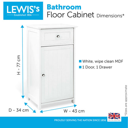 Lewis's 1 Draw and 1 Door Cabinet Home Living Essentials Storage