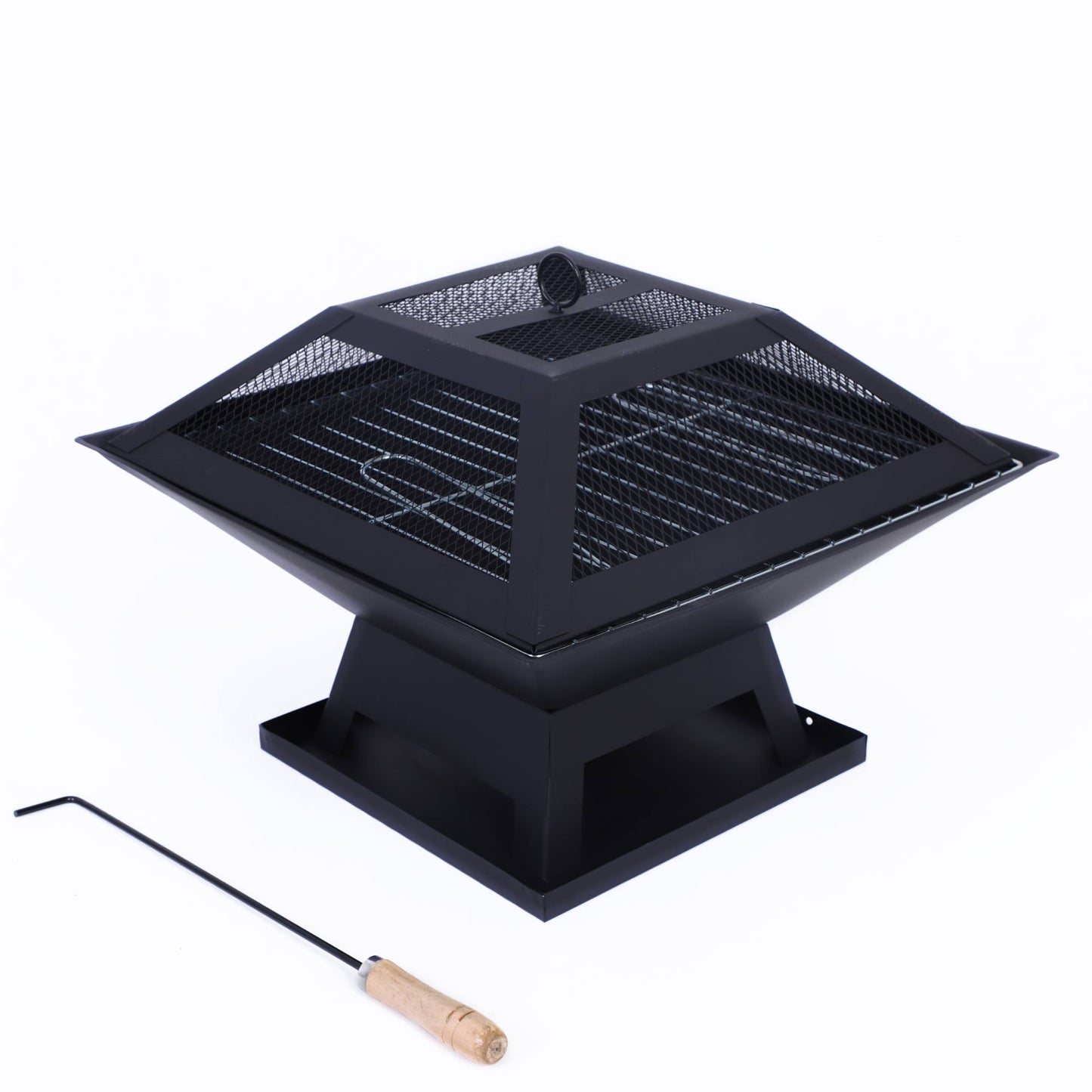 Silver & Stone Outdoor Fire Pit & BBQ Grill - Barbecue Grill Outdoor