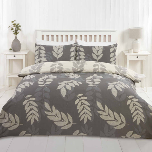 Frond Duvet Set - Black
