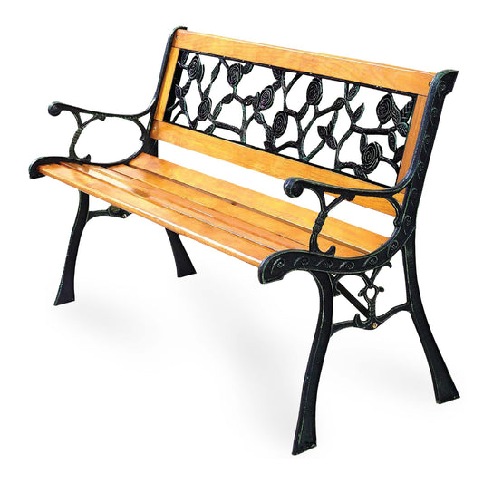 Silver & Stone Atlanta 3 Seater Wooden Rose Effect Garden Bench 1.25m 4 foot