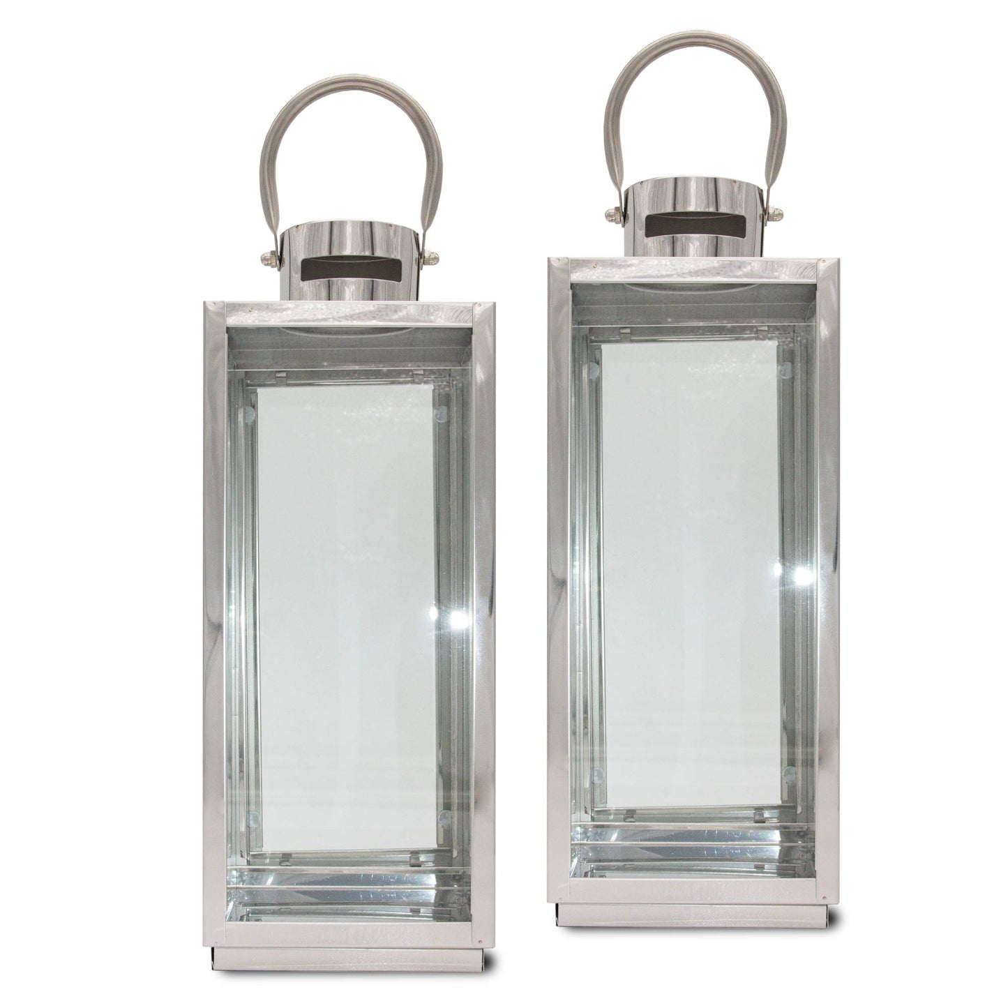 Lewis's Rectangular Lanterns Candle Holders Set of 2 Large- 17x16x41cm