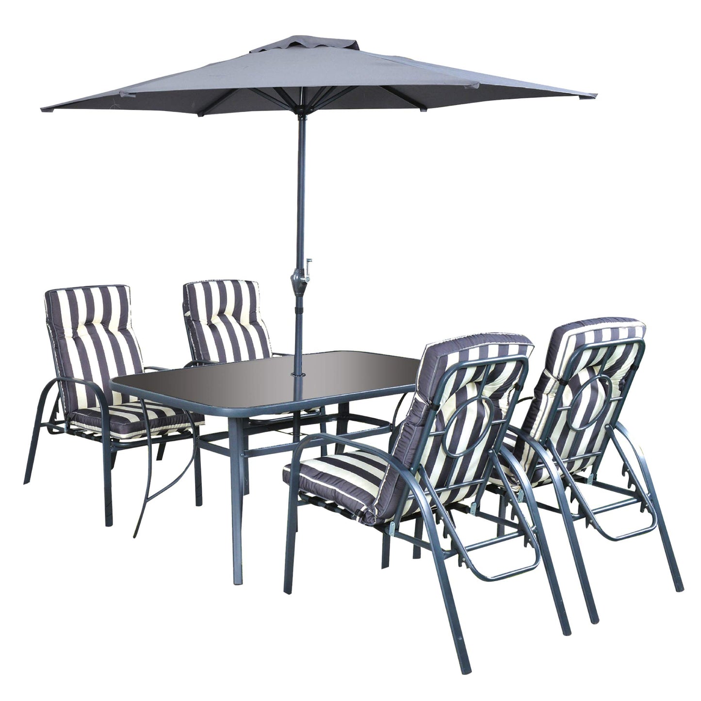 Silver & Stone Windsor Outdoor Furniture Set - 11 Piece Set
