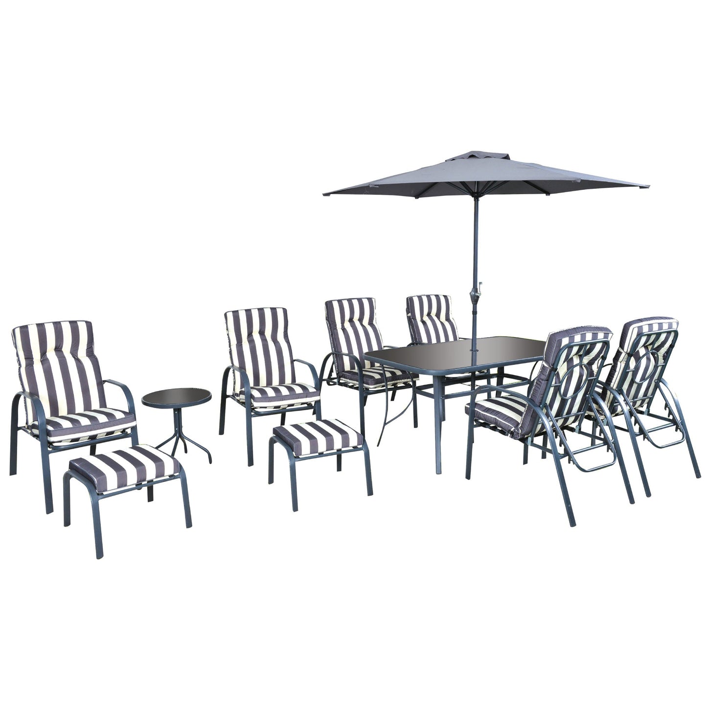 Silver & Stone Windsor Outdoor Furniture Set - 11 Piece Set