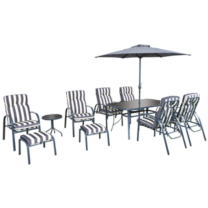 Silver & Stone Windsor Outdoor Furniture Set - 11 Piece Set