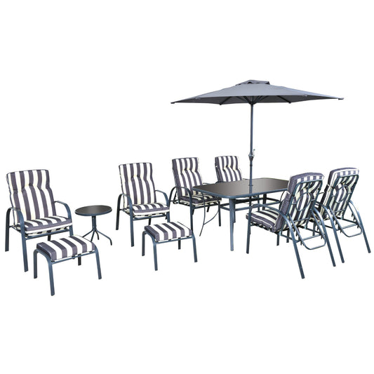Silver & Stone Windsor Outdoor Furniture Set - 11 Piece Set