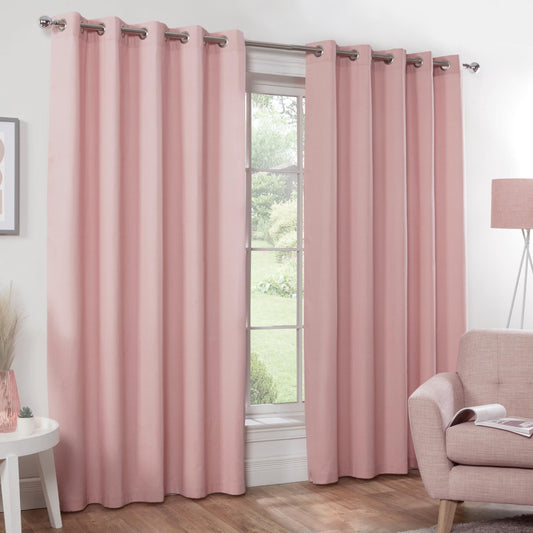 Naples Pure Cotton Eyelet Curtains - Blush