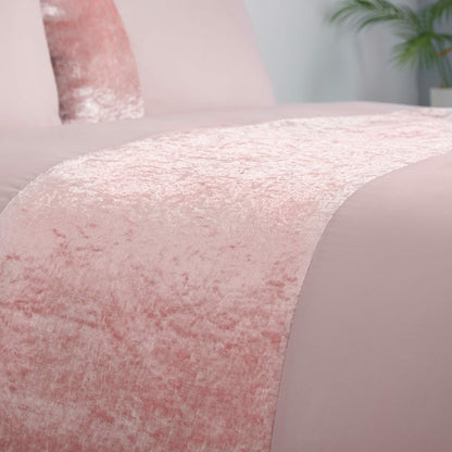 Amelia Crushed Velvet Duvet Set - Blush Pink