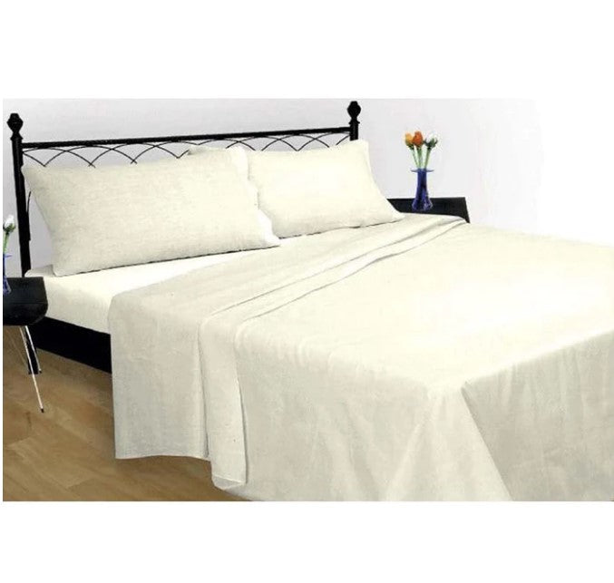 Brushed Cotton Sheet Set - Cream