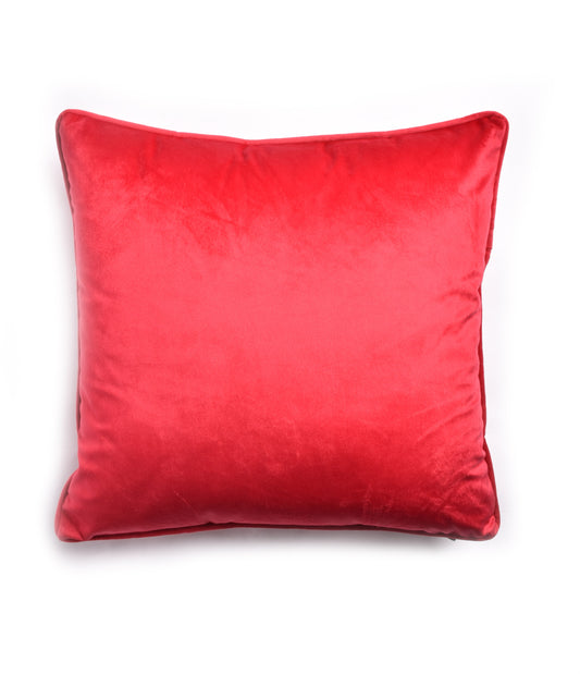 French Velvet Piped Cushion Cover - Red